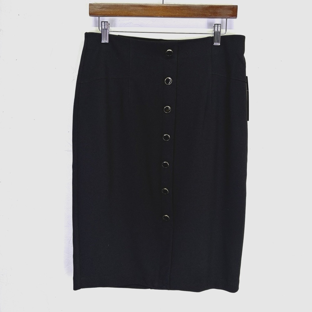NYCC Woman's Pencil Skirt Size M Black Staple‎ Capsule Versatile Timeless Classy